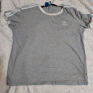 Adidas Trefoil Gray workout top Medium Athletic Casual Minimalist